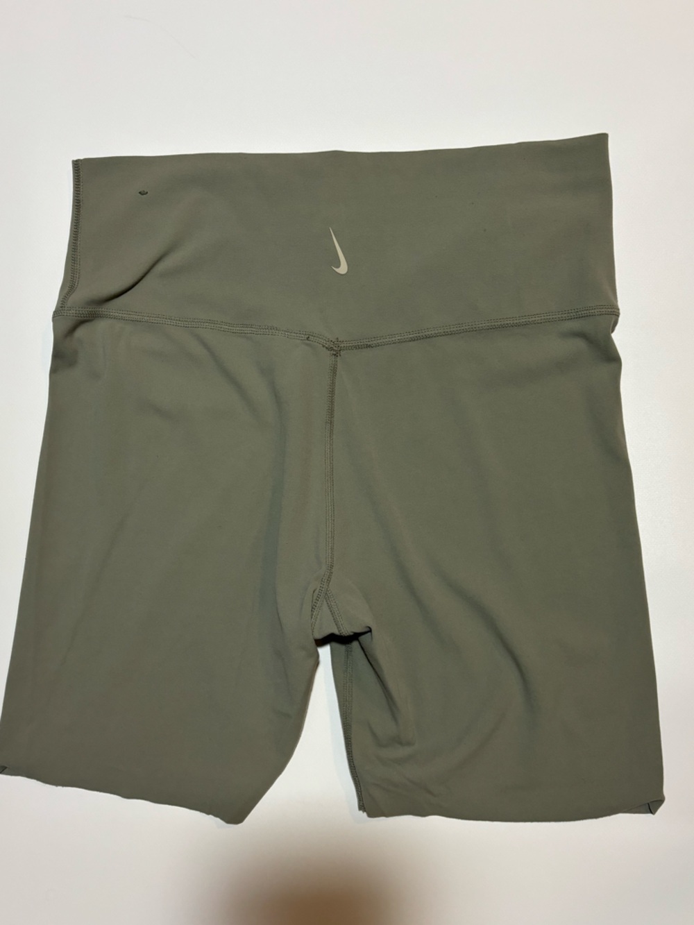 Nike Olive Green High-Waist Bike Shorts